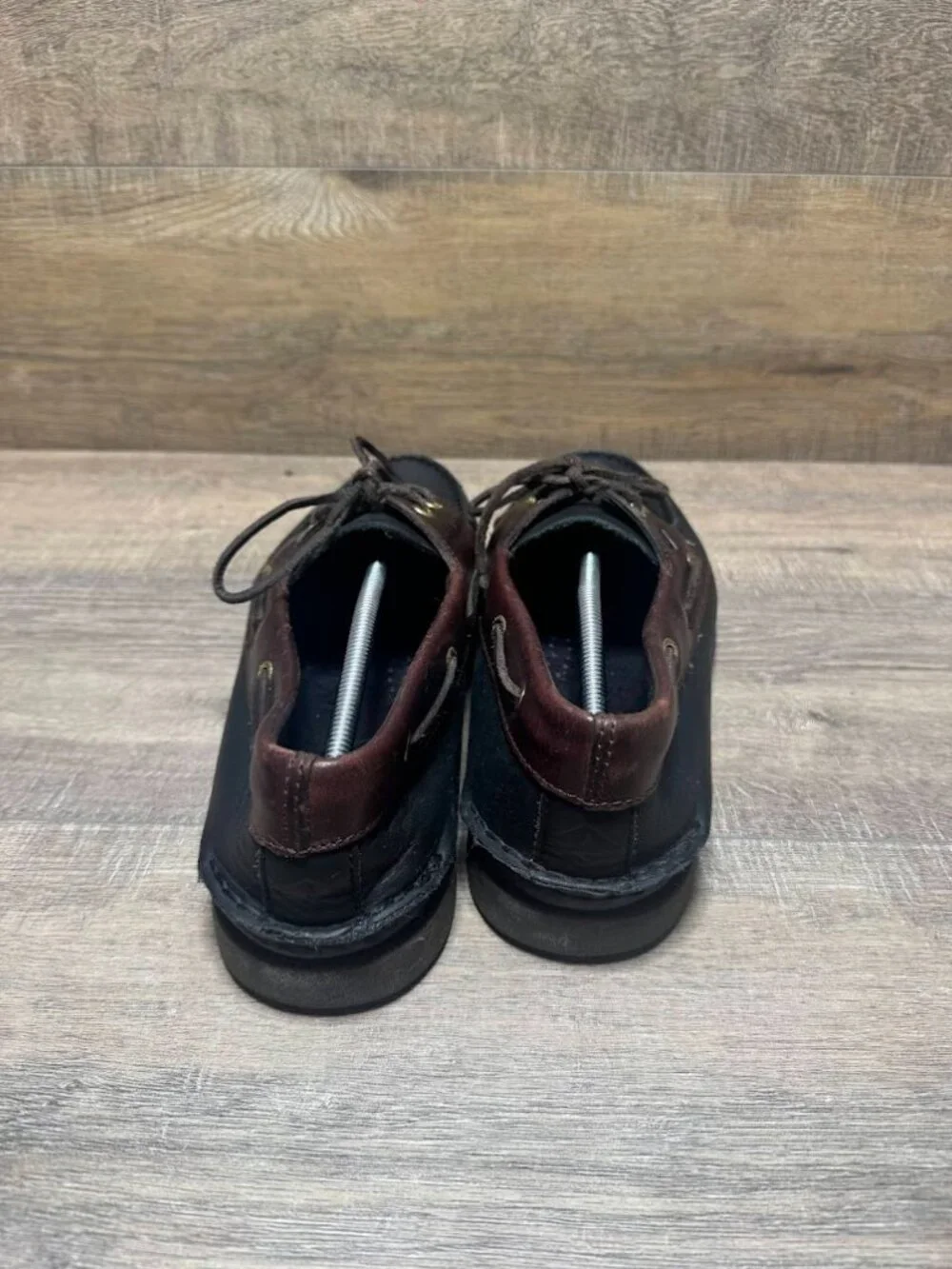 sperry Top Sider 2 Tone Black Leather Boat Shoes Men's Size 14